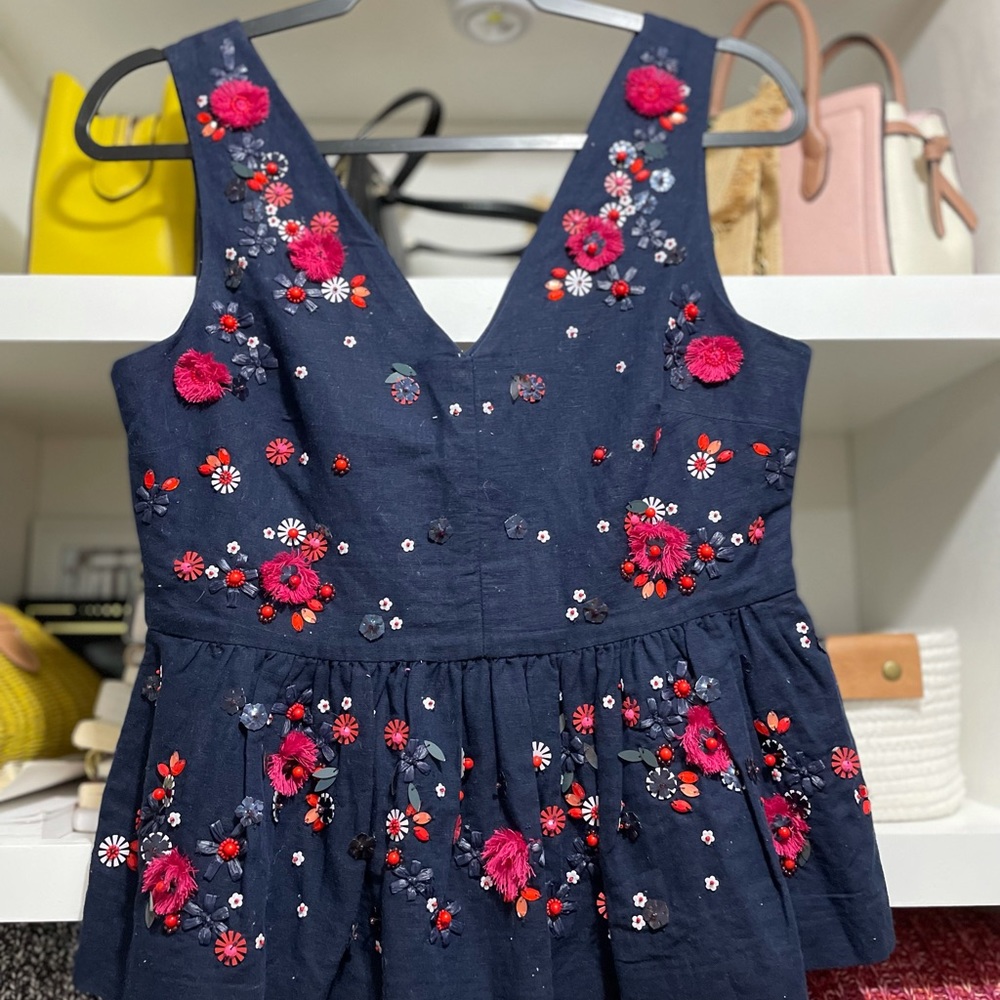 J crew women’s embroidered Top